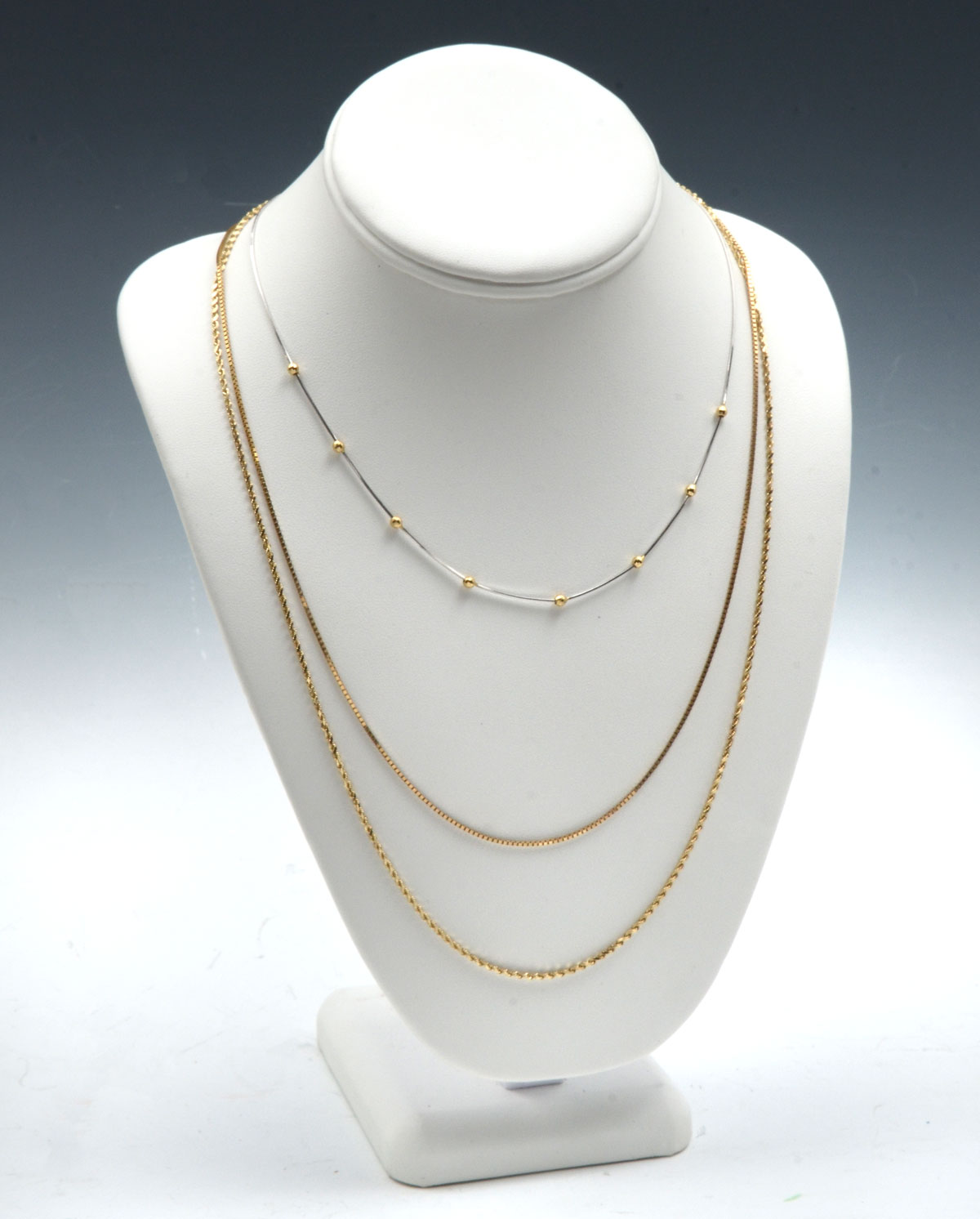 Appraisal: PIECE K NECKLACE LOT tone Italian K white gold ''