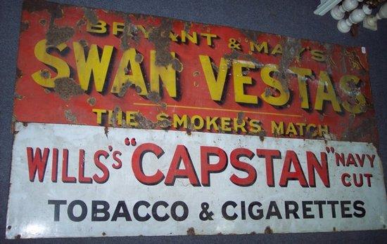 Appraisal: An enamel sign for Wills 'Capstan' Navy Cut Tobacco and