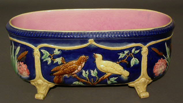 Appraisal: English majolica planter h x l x w