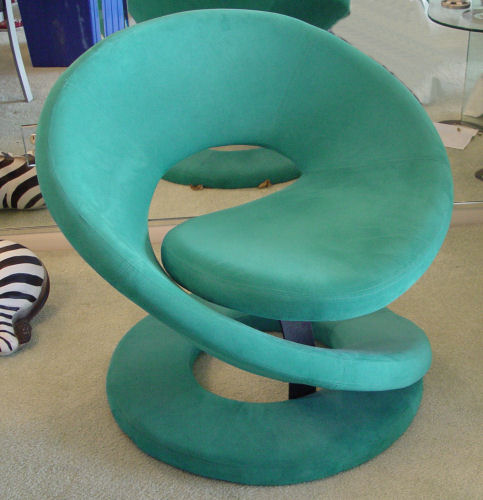 Appraisal: JAYMAR CANADIAN LEATHER MODERN CHAIR Turquoise colored suede leather measures