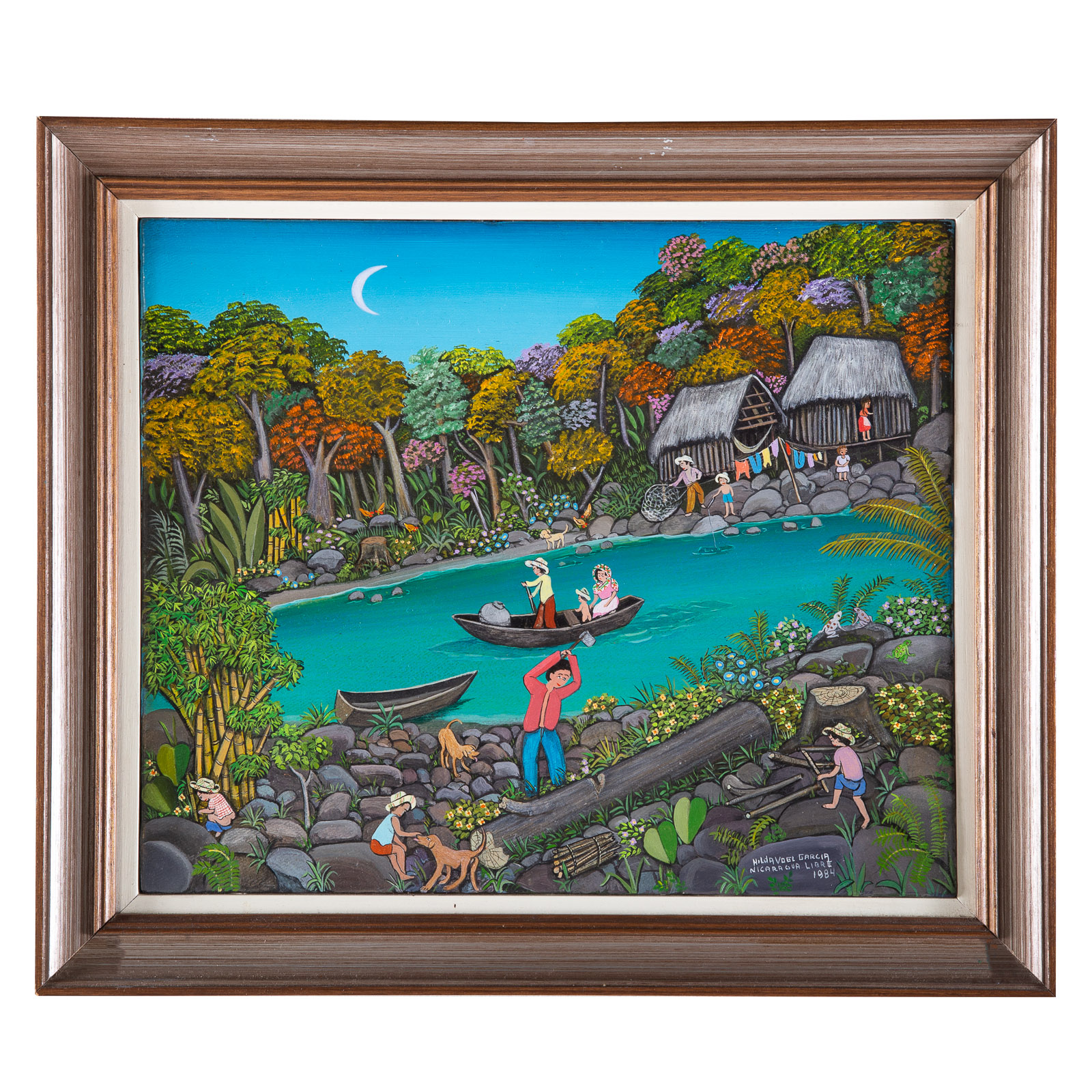 Appraisal: HILDA VOGL TRANSPORTE EN EL RIO OIL ON CANVAS Nicaraguan