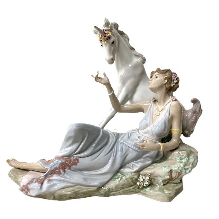 Appraisal: Large Lladro Unicorn Figural Group Large Lladro Unicorn Figural Group