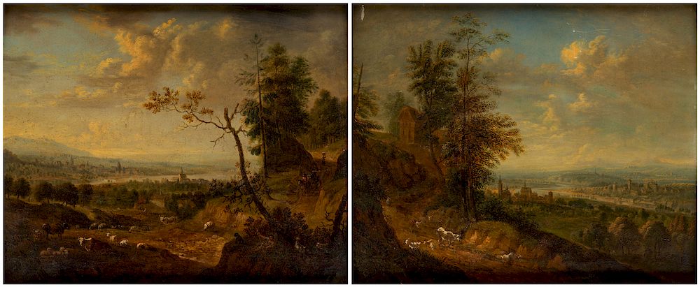 Appraisal: A PAIR OF RHENISH LANDSCAPES BY CHRISTIAN GEORG SCHUTZ I