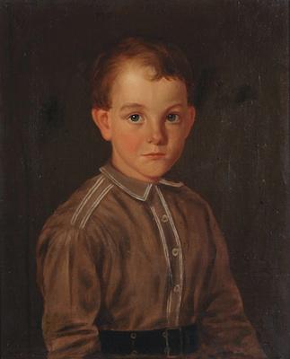 Appraisal: American School th Century Portrait of a young boy Oil