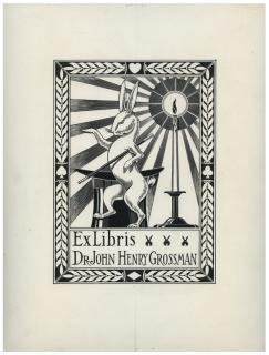 Appraisal: Williams Ira C Bookplate Illustration Art for Dr John Henry