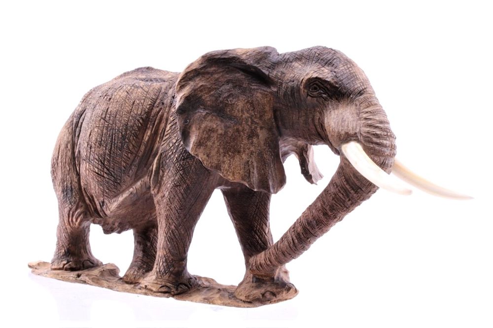 Appraisal: South African Leadwood Tusk Carved Elephant Featured in this lot