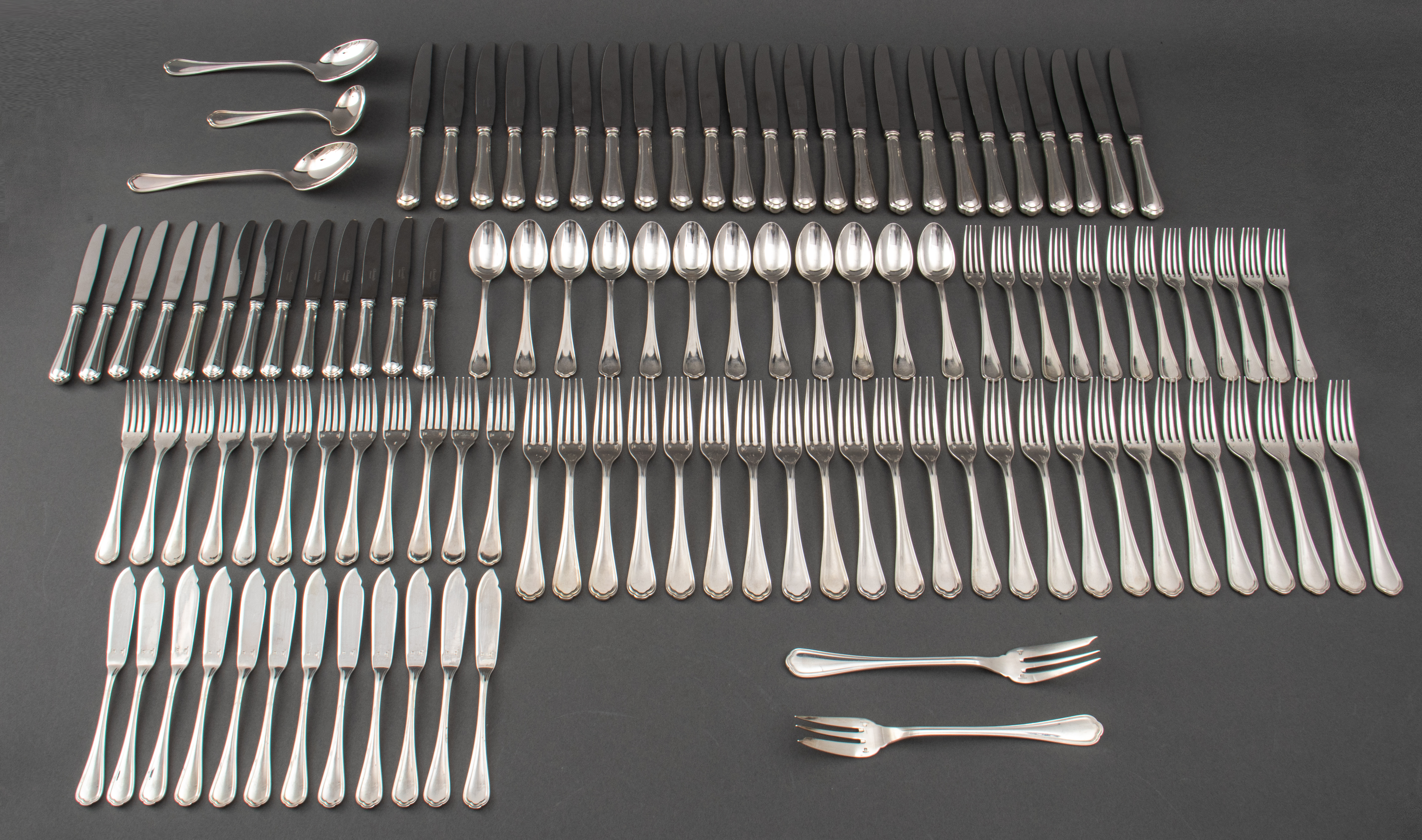 Appraisal: CHRISTOFLE SILVERPLATE FLATWARE PIECES pieces of Christofle silverplate cutlery flatware