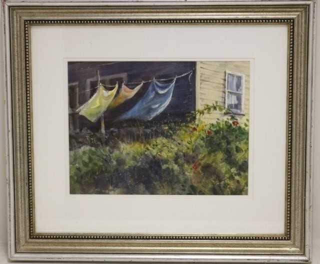 Appraisal: WILLIAM J MALONEY BORN MASS ITALY GOUACHE LAUNDRY DAY SIGNED