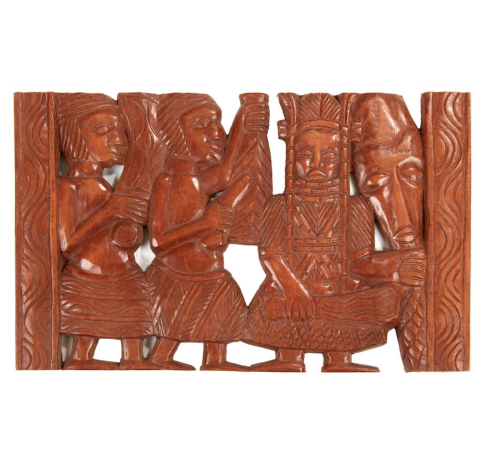 Appraisal: Set of Five Benin Carved Wood Plaques Set of five