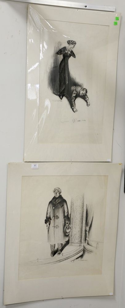 Appraisal: Charles Sheldon - group of three original Illustration pencil and