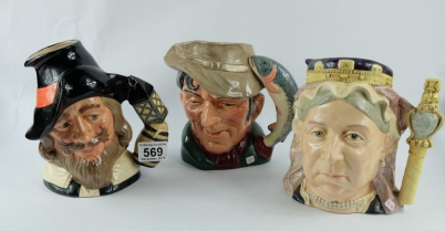 Appraisal: Royal Doulton character jugs Guy Fawkes D Queen Victoria D