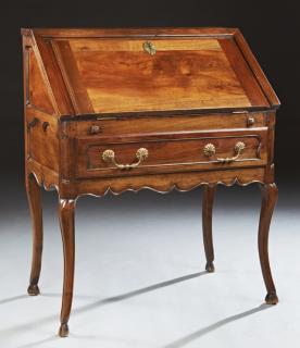 Appraisal: French Louis XV Style Carved Walnut Slant Front Se French