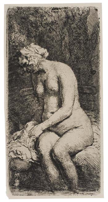 Appraisal: REMBRANDT VAN RIJN Woman Bathing her Feet at a Brook