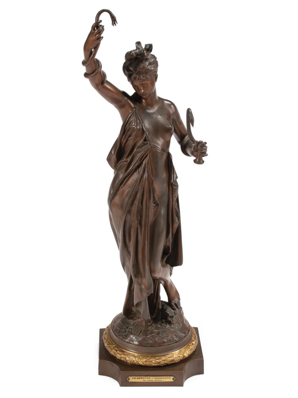 Appraisal: Bronze Figure of Charmeuse de Serpents after Albert-Ernest Carrier-Belleuse signature