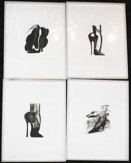 Appraisal: Lithographs of High Heels Depicting various shoe designs each signed