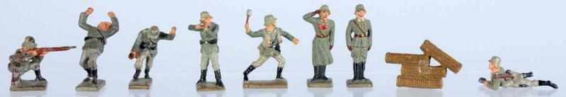 Appraisal: Lot of Lineol cm Figures Includes nine action soldiers two