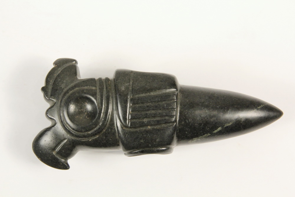 Appraisal: INUIT MACE HEAD - Greenstone Skull Crusher in the form