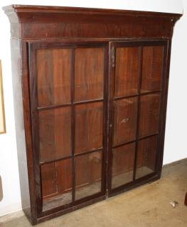 Appraisal: Th C Mahogany Bookcase With Two Six Panel Doors Missing