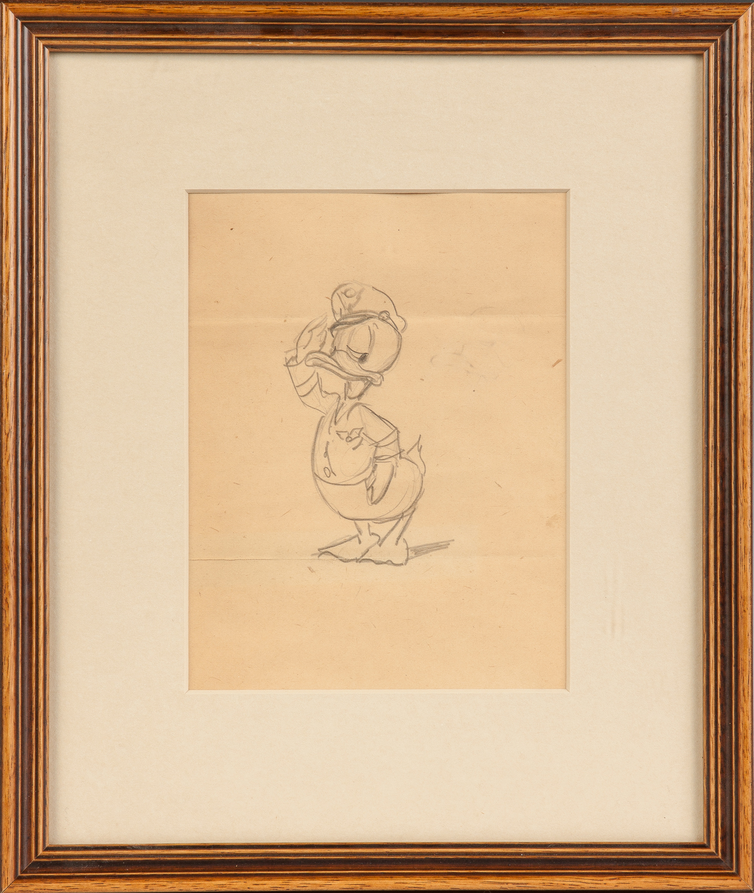 Appraisal: Group of Five Vintage Disney Sketches Donald sight x Pluto