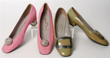 Appraisal: Two pairs of Charles Jourdan pumps s One in bright