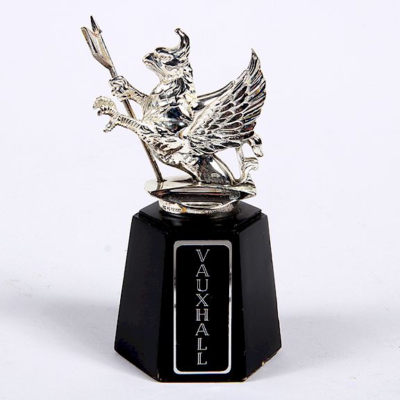 Appraisal: Vauxhall Mascot Hood Ornament Vauxhall griffin hood ornament mascot engraved