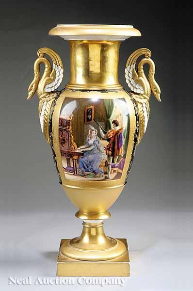 Appraisal: A Large Paris Porcelain Urn in the Empire Taste mid-