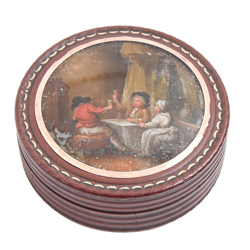 Appraisal: A French tortoiseshell lined composition snuff box and cover th