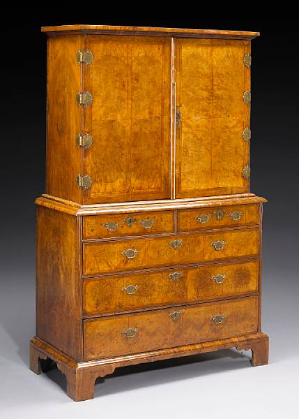 Appraisal: A George I walnut collector's cabinet early th century The