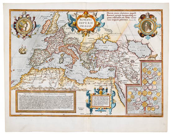 Appraisal: ORTELIUS ABRAHAM Romani Imperii Imago Double-page engraved map x mm