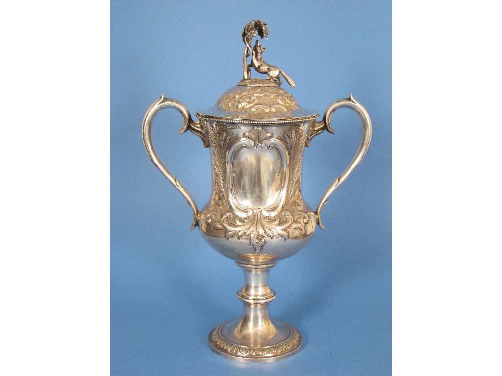 Appraisal: A Victorian two handled Trophy and Cover with vacant cartouches