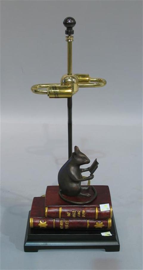 Appraisal: PAIR BOOK MOUSE AND ELEPHANT DESK LAMPS