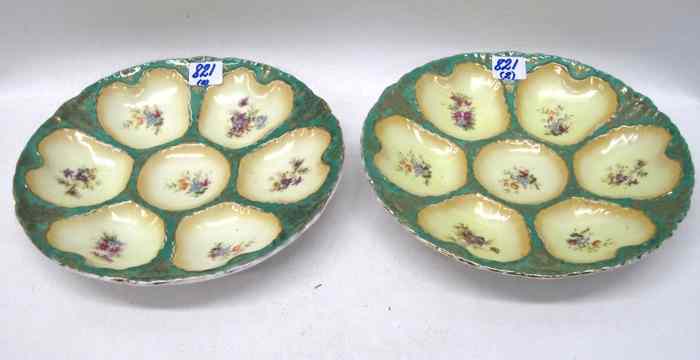 Appraisal: PAIR AUSTRIAN CARLSBAD PORCELAIN OYSTER SERVING PLATES having shaped floral