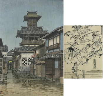 Appraisal: A Lot of Two Japanese Woodblock Prints Including One by