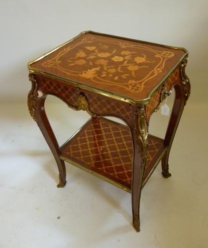 Appraisal: A LOUIS XV STYLE KINGWOOD AND MARQUETRY OCCASIONAL TABLE th