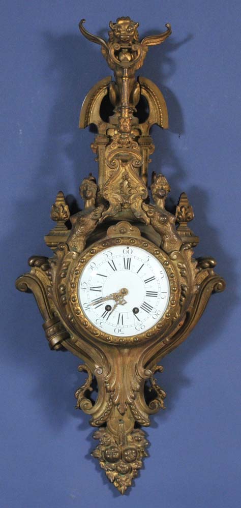 Appraisal: French Bronze Cartel Clock long late th century