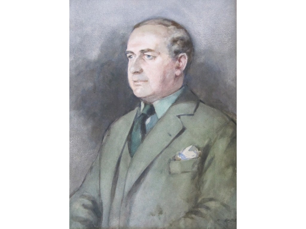 Appraisal: ROBERT EADIE RSW - Watercolour portrait of a man signed