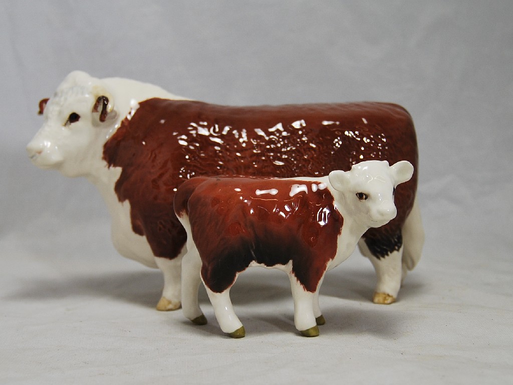 Appraisal: Two Beswick models - Hereford Bull st Version no A