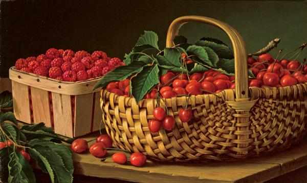 Appraisal: LEVI WELLS PRENTICE American - Raspberries and Cherries oil on