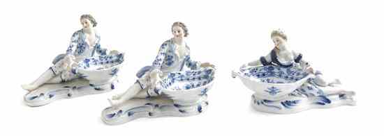 Appraisal: A Pair of Meissen Porcelain Figural Salts each in the