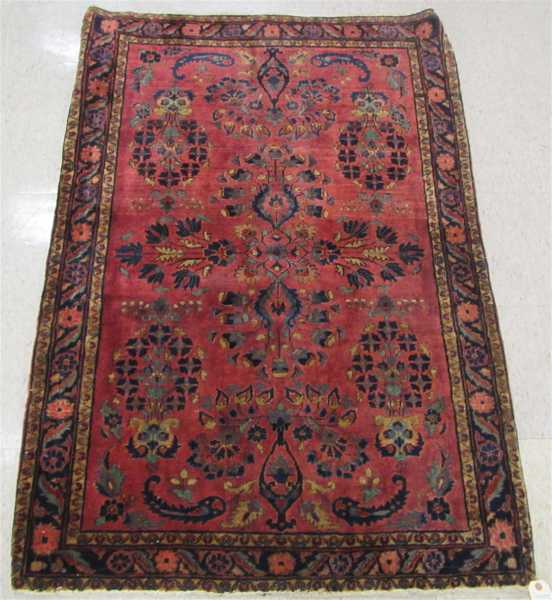 Appraisal: SEMI-ANTIQUE PERSIAN SAROUK AREA RUG Markazi Province northwestern Iran floral