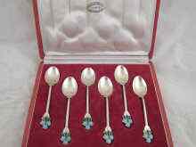 Appraisal: A boxed set of six silver spoons the finials designed