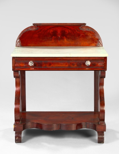 Appraisal: American Classical Revival Mahogany and Marble-Top Washstand late th century