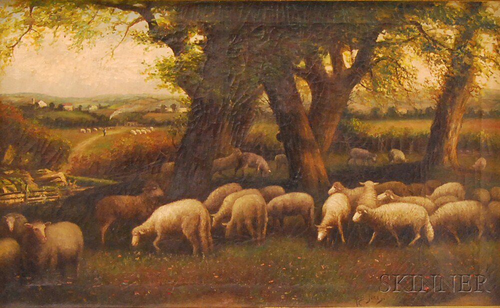 Appraisal: Attributed to Hugh Bolton Jones American - Sheep in a