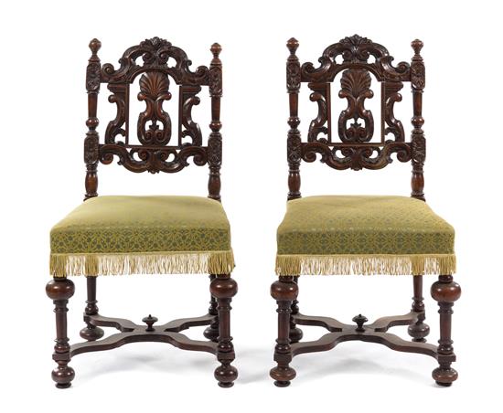 Appraisal: Sale Lot A Pair of William and Mary Style Side