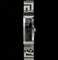 Appraisal: Versace Meandros Ladies' Watch Elongated steel bezel case with black