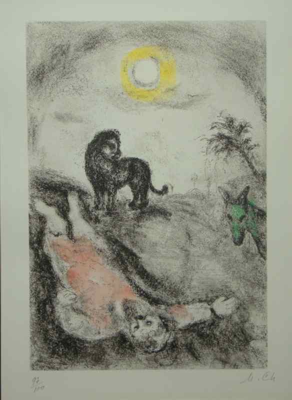 Appraisal: MARC CHAGALL RUSSIAN - REBELLIOUS PROPHET KILLED BY LION Hand