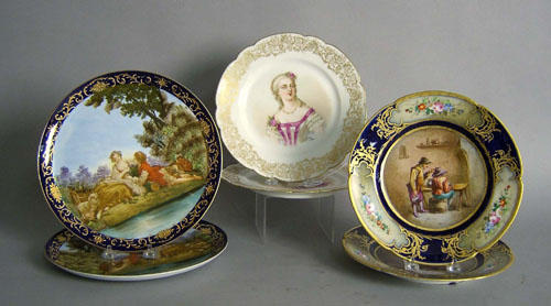 Appraisal: Six painted porcelain portrait plates dia