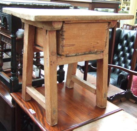 Appraisal: A th century Continental small pine side table the rectangular