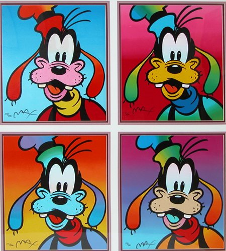 Appraisal: classic Peter Max prints of Goofy in a single frame