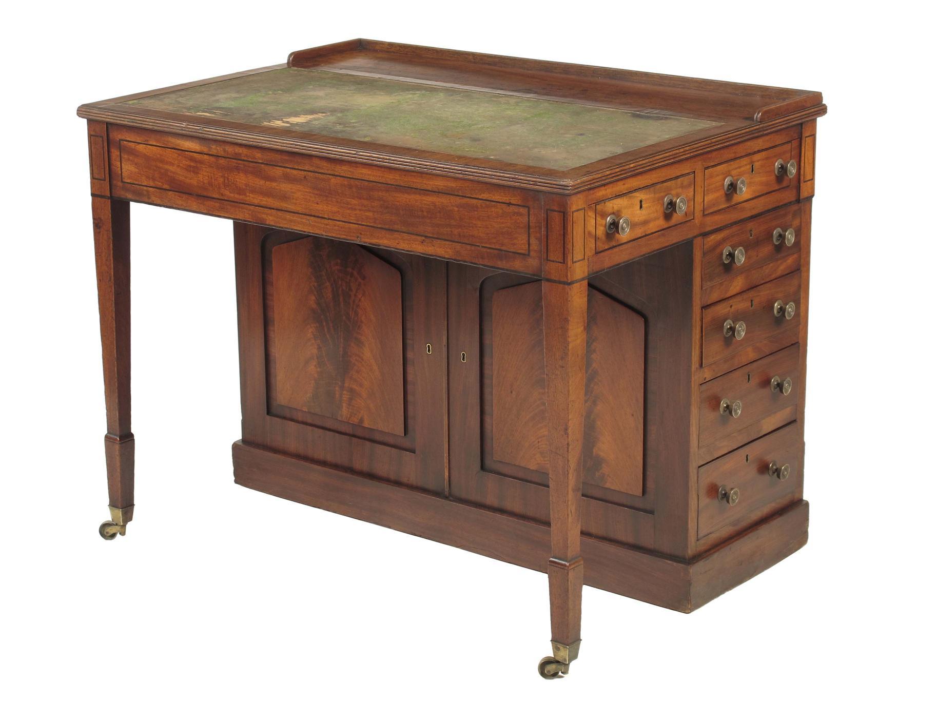 Appraisal: A late George III mahogany clerk s desk